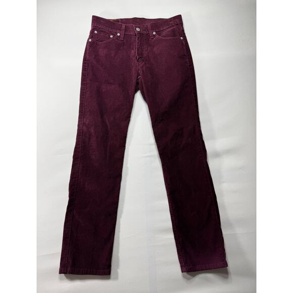 Levi's 511 Men's Slim Fit Straight Leg Maroon Corduroy Pants - Size 29x29 - Picture 1 of 6